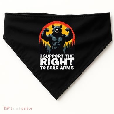 I Support The Right To Bear Arms Retro Bear Design USA-Made Doggie Bandana
