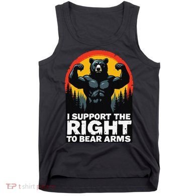 I Support The Right To Bear Arms Retro Bear Design Tank Top
