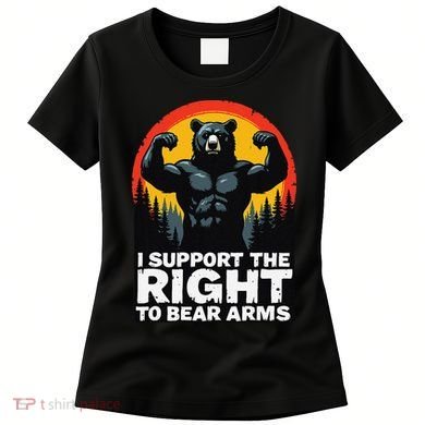 I Support The Right To Bear Arms Retro Bear Design Women's T-Shirt