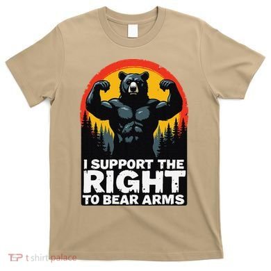 I Support The Right To Bear Arms Retro Bear Design T-Shirt