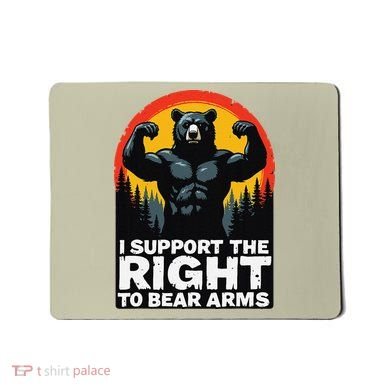 I Support The Right To Bear Arms Retro Bear Design Mousepad