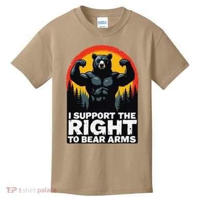I Support The Right To Bear Arms Retro Bear Design Kids T-Shirt