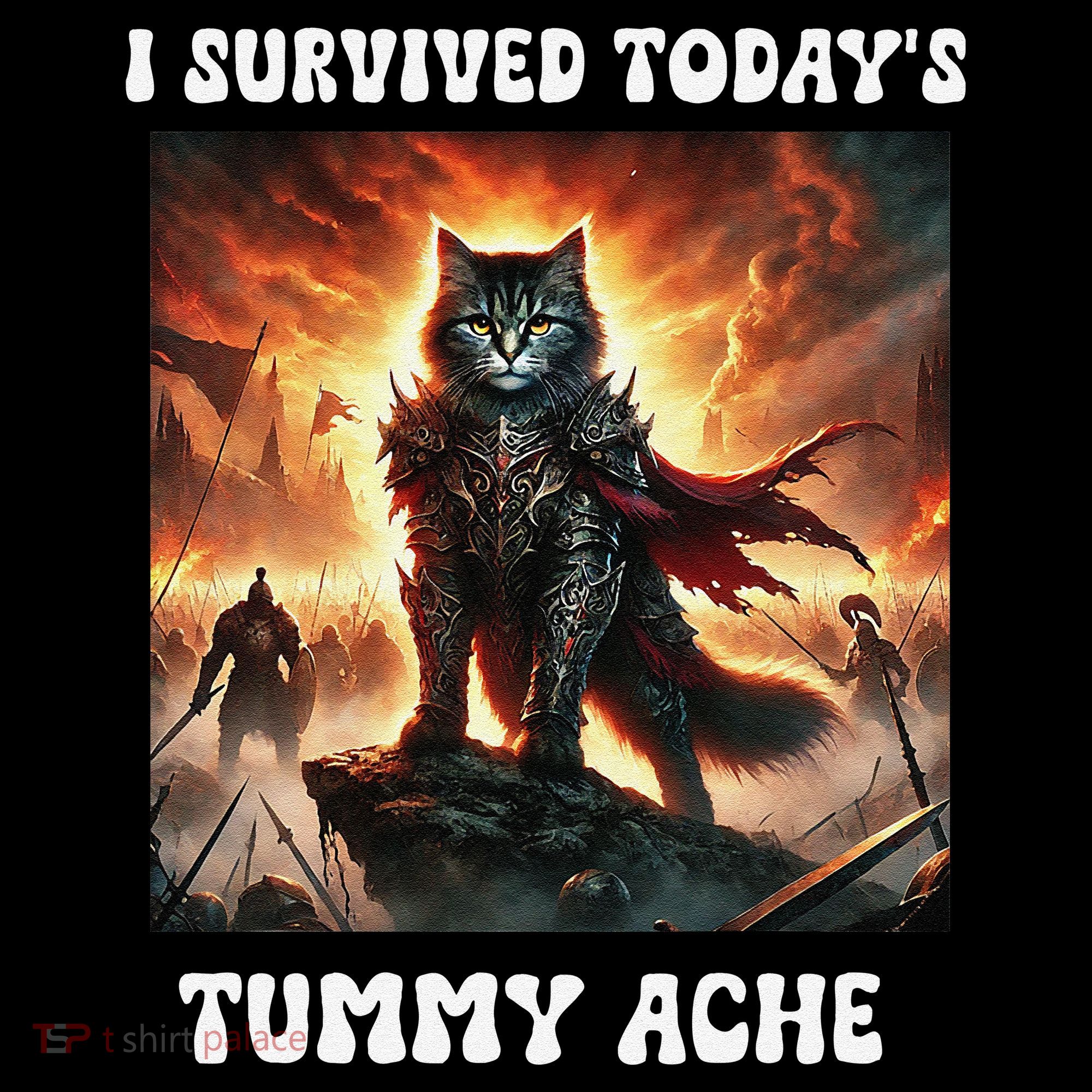 I Survived TodayS Tummy Ache Groovy Funny Cat Coffee Mug