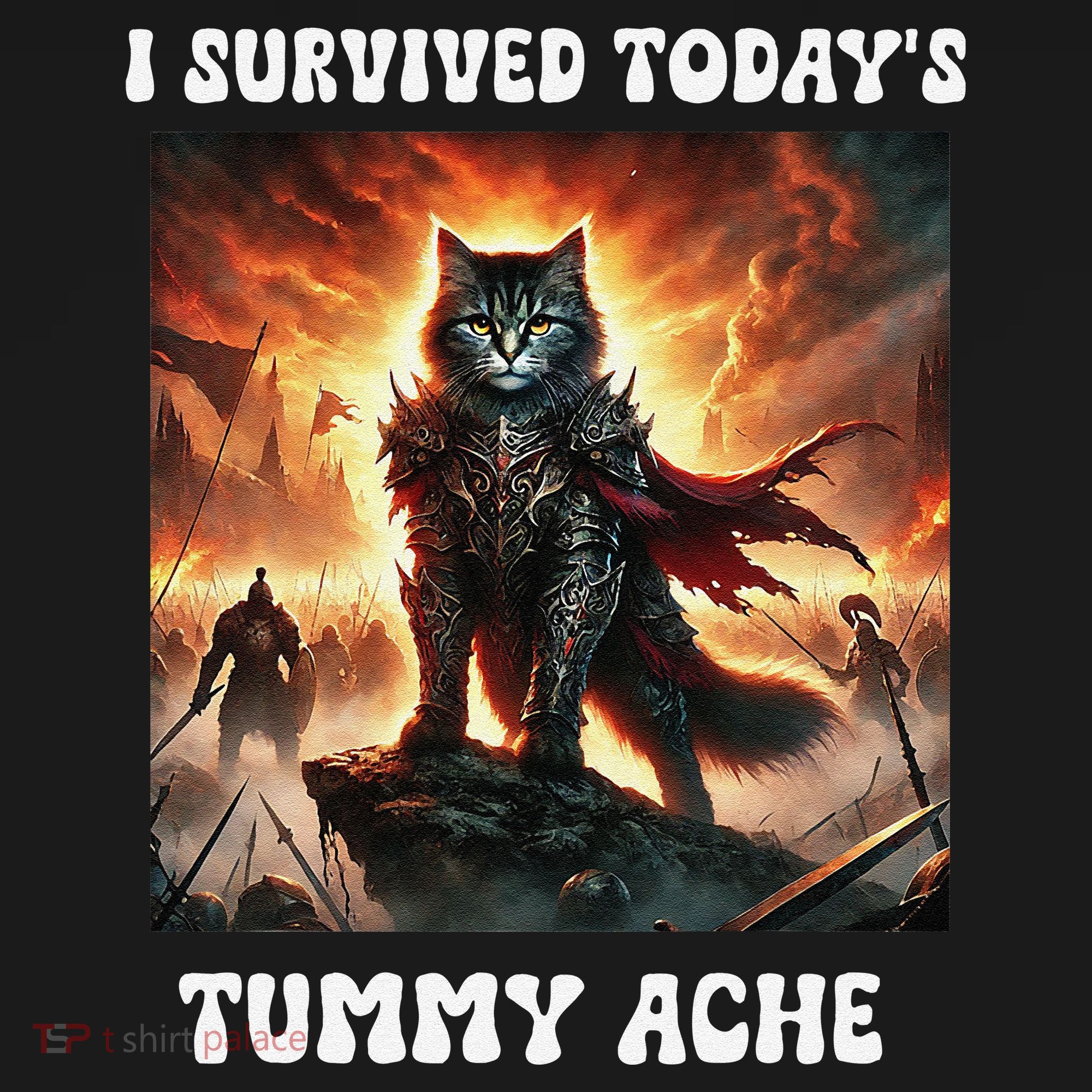 I Survived TodayS Tummy Ache Groovy Funny Cat Women's Hoodie