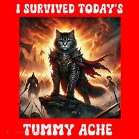 I Survived TodayS Tummy Ache Groovy Funny Cat Santa Hat thumb 1