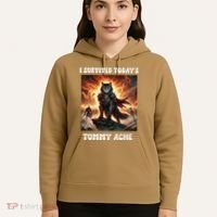 I Survived TodayS Tummy Ache Groovy Funny Cat Hoodie thumb 5
