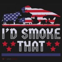 I'd Smoke That BBQ Barbeque Patriot Dinosaur T-Rexs Backpack thumb 2