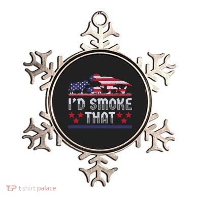 I'd Smoke That BBQ Barbeque Patriot Dinosaur T-Rexs Ornament