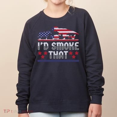 I'd Smoke That BBQ Barbeque Patriot Dinosaur T-Rexs Women's Sweatshirt