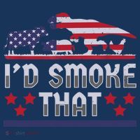 I'd Smoke That BBQ Barbeque Patriot Dinosaur T-Rexs Sweatshirt thumb 3