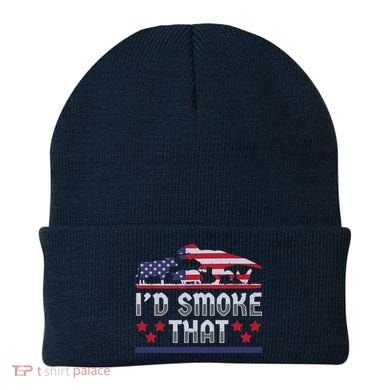 I'd Smoke That BBQ Barbeque Patriot Dinosaur T-Rexs Beanie