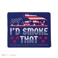 I'd Smoke That BBQ Barbeque Patriot Dinosaur T-Rexs Mousepad thumb 0