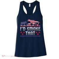 I'd Smoke That BBQ Barbeque Patriot Dinosaur T-Rexs Women's Tank Top thumb 0