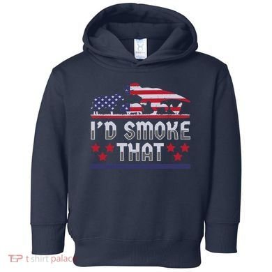I'd Smoke That BBQ Barbeque Patriot Dinosaur T-Rexs Toddler Hoodie