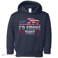 I'd Smoke That BBQ Barbeque Patriot Dinosaur T-Rexs Toddler Hoodie thumb 0