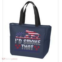 I'd Smoke That BBQ Barbeque Patriot Dinosaur T-Rexs Tote Bag thumb 3