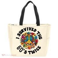 I Survived The 60s Sixties Twice 70th Birthday 60th Funny Tote Bag thumb 0