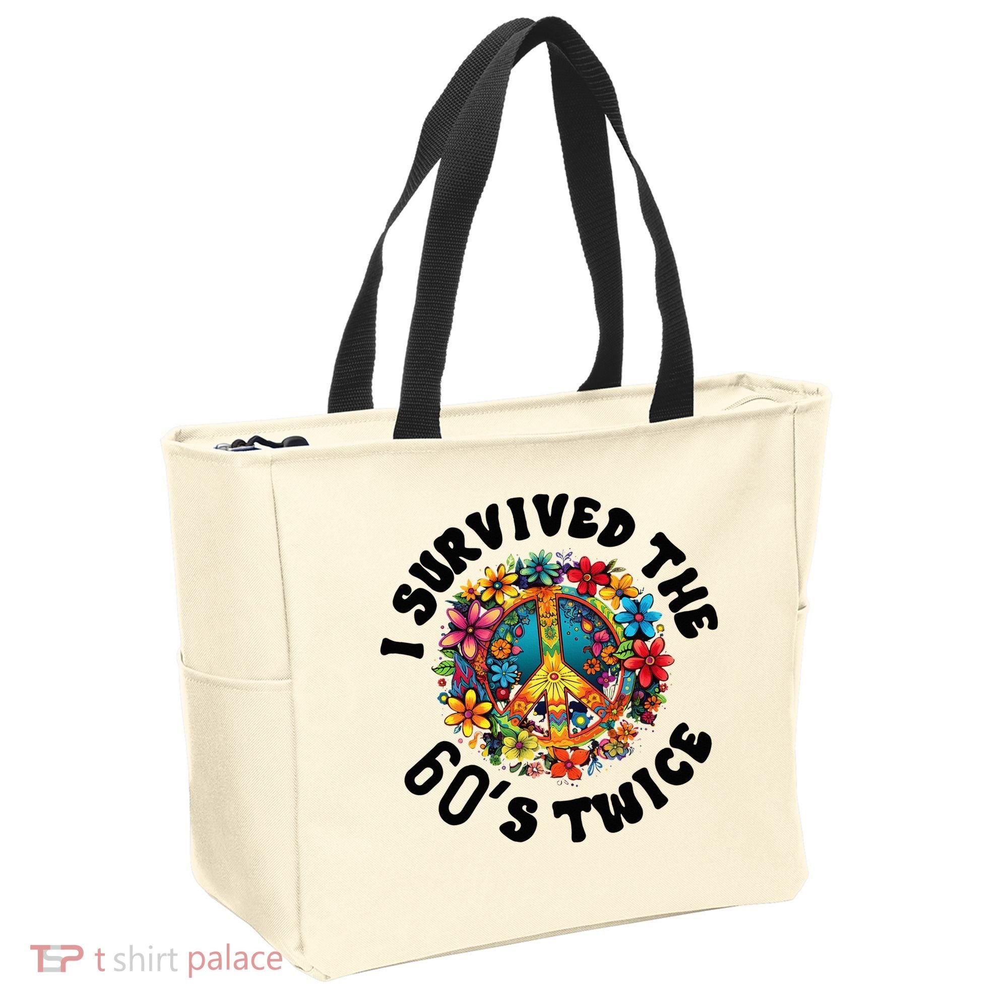 I Survived The 60s Sixties Twice 70th Birthday 60th Funny Tote Bag