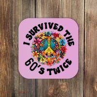 I Survived The 60s Sixties Twice 70th Birthday 60th Funny Coaster thumb 0