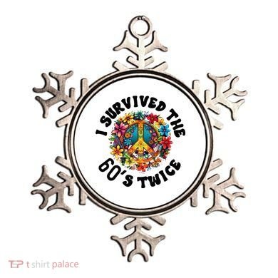 I Survived The 60s Sixties Twice 70th Birthday 60th Funny Ornament