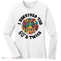 I Survived The 60s Sixties Twice 70th Birthday 60th Funny Women's Long Sleeve Shirt thumb 0