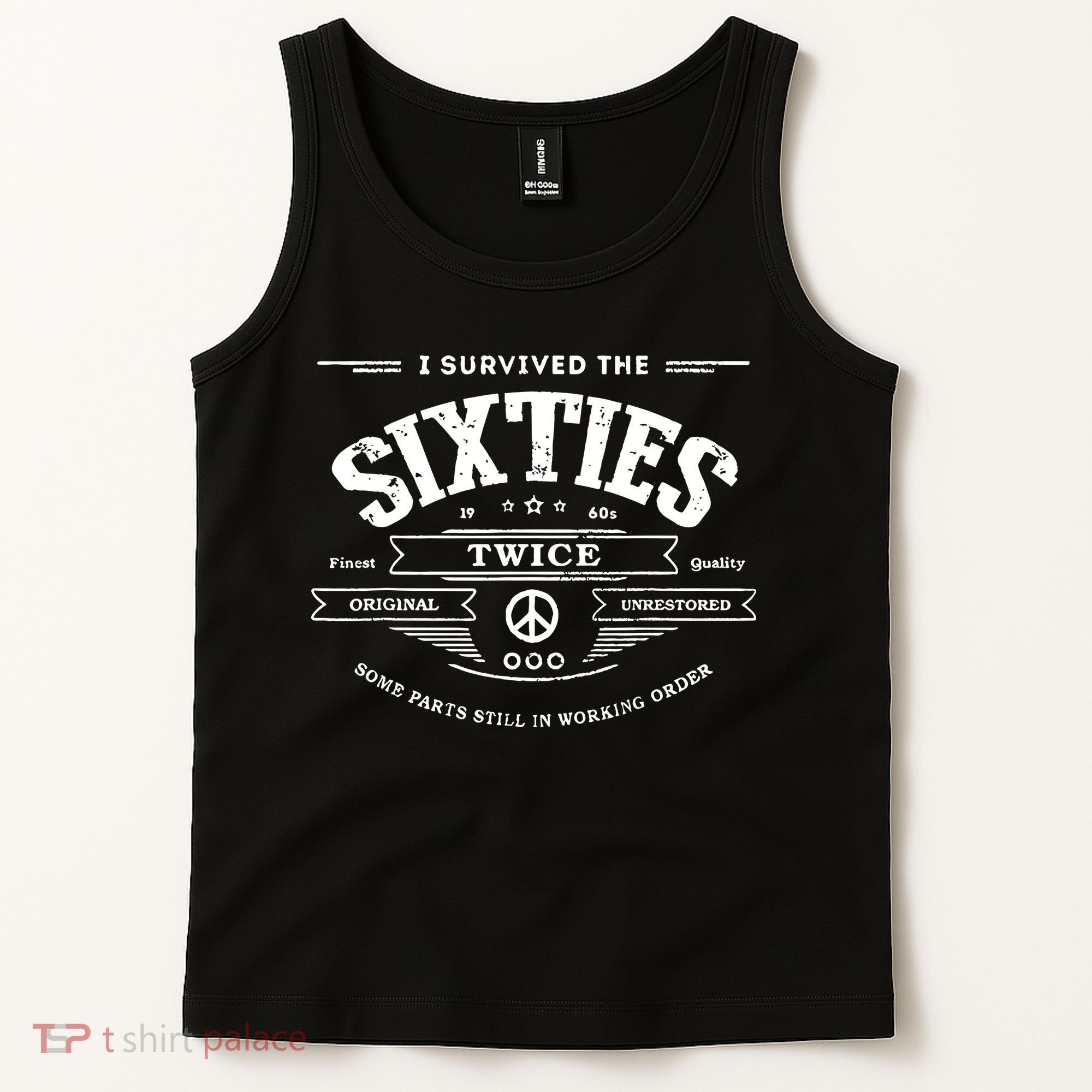 I Survived The Sixties Twice Built In 60s 70th 60th Birthday Tank Top