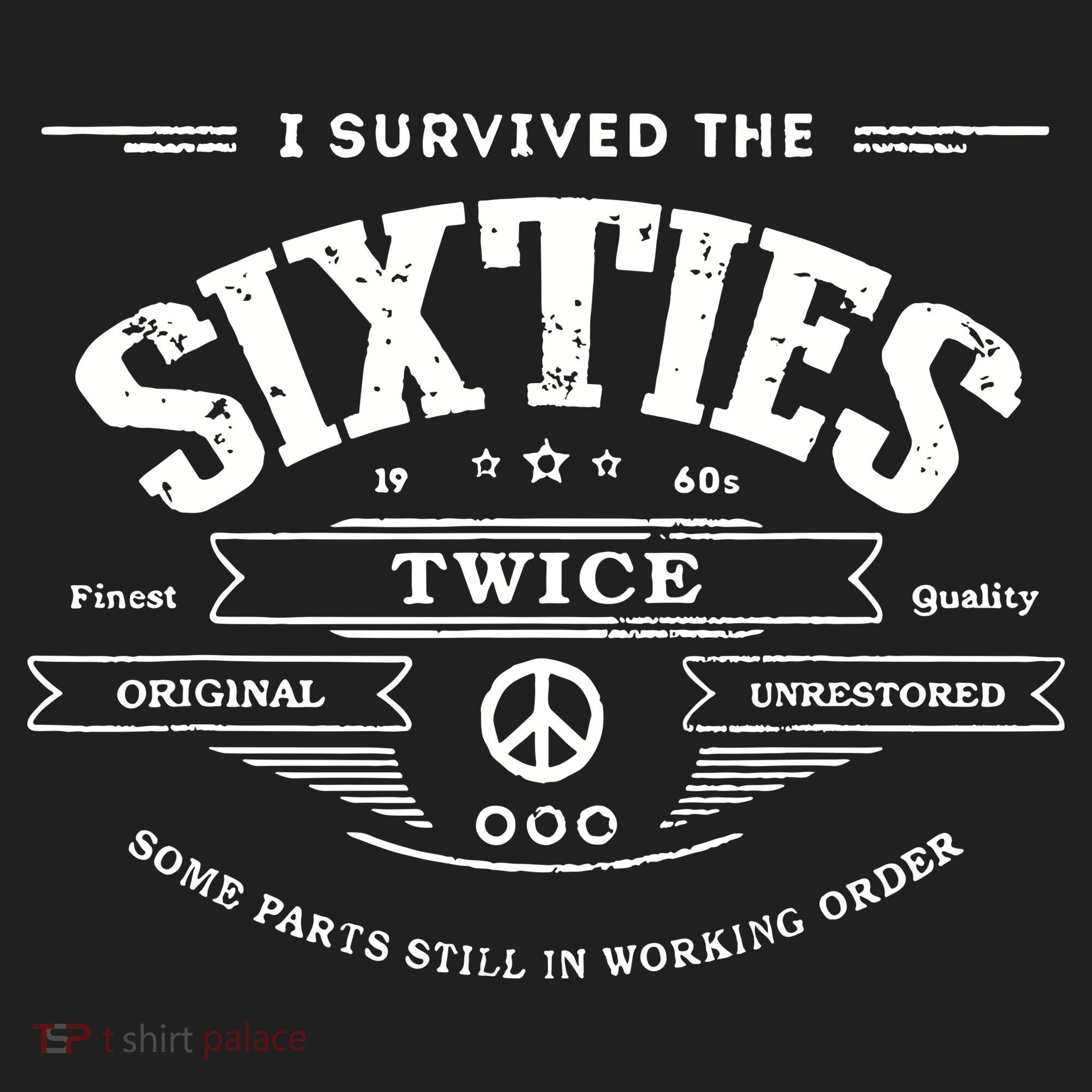 I Survived The Sixties Twice Built In 60s 70th 60th Birthday Golf Towel