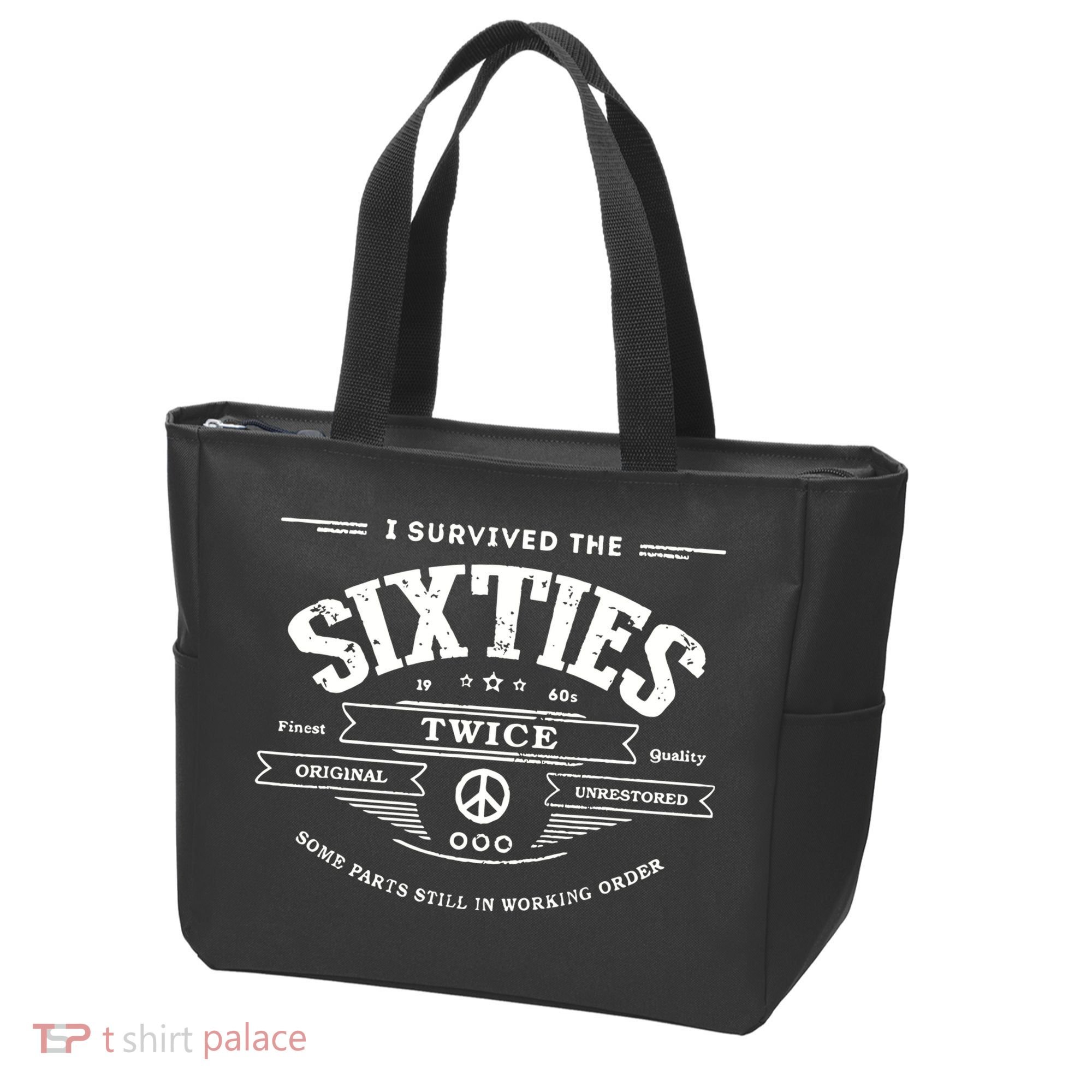 I Survived The Sixties Twice Built In 60s 70th 60th Birthday Tote Bag