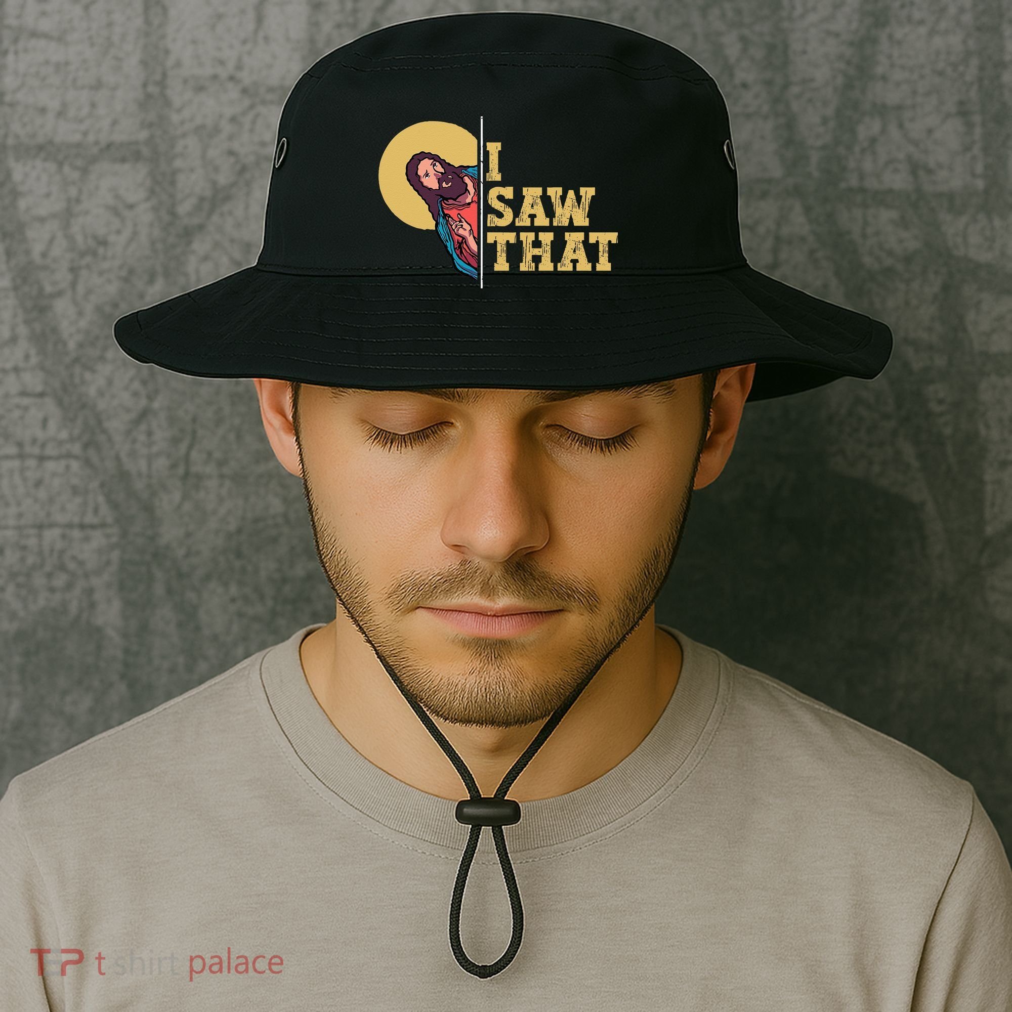 I Saw That Jesus Funny Christian Easter Bucket Hat