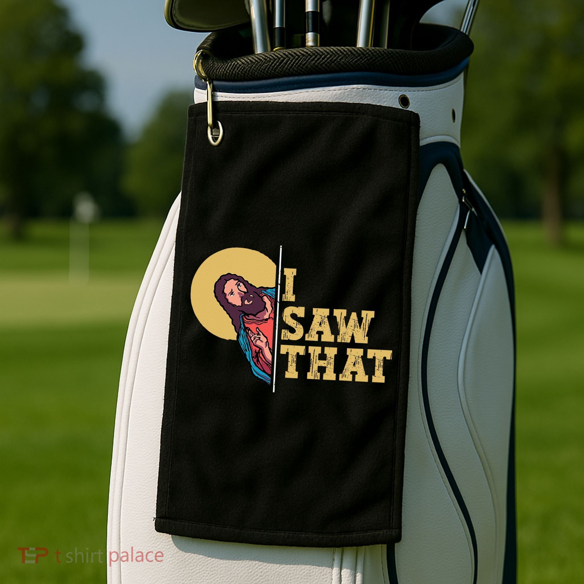 I Saw That Jesus Funny Christian Easter Golf Towel