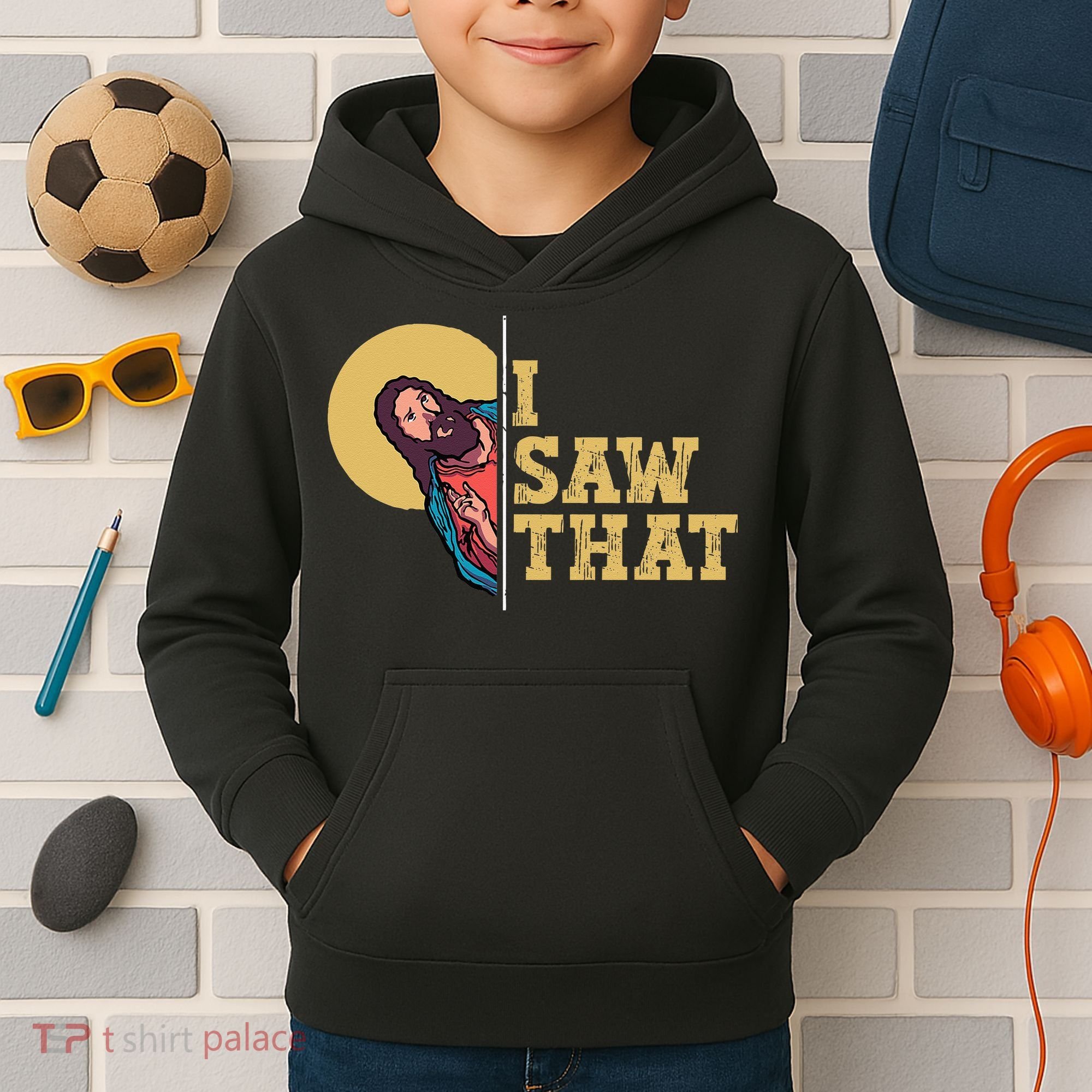 I Saw That Jesus Funny Christian Easter Kids Hoodie