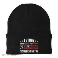 I Study Triggernometry Funny Gun Pro Guns Saying Beanie thumb 0