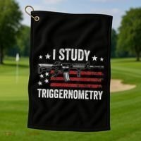 I Study Triggernometry Funny Gun Pro Guns Saying Golf Towel thumb 1
