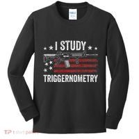 I Study Triggernometry Funny Gun Pro Guns Saying Kids Long Sleeve Shirt thumb 0