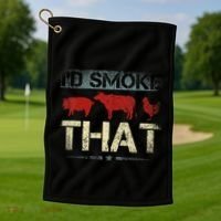Id Smoke That Barbecue Golf Towel thumb 1