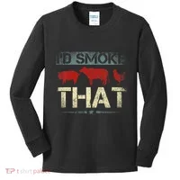 Id Smoke That Barbecue Kids Long Sleeve Shirt thumb 0