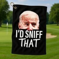 ID Sniff That. Anti Joe Biden Golf Towel thumb 1