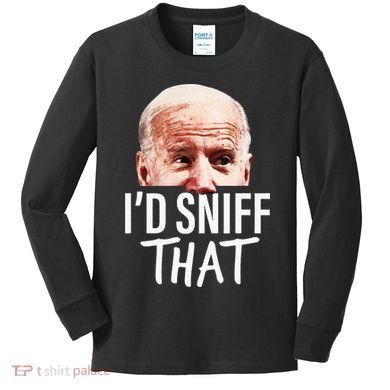 ID Sniff That. Anti Joe Biden Kids Long Sleeve Shirt