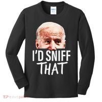 ID Sniff That. Anti Joe Biden Kids Long Sleeve Shirt thumb 0