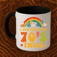 I Survived the 70s Twice Funny 90th Birthday Retro Coffee Mug thumb 2