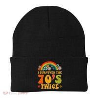 I Survived the 70s Twice Funny 90th Birthday Retro Beanie thumb 0