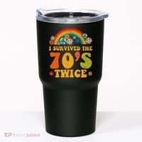 I Survived the 70s Twice Funny 90th Birthday Retro Tumbler thumb 0