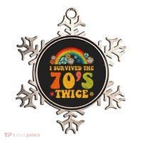 I Survived the 70s Twice Funny 90th Birthday Retro Ornament thumb 0