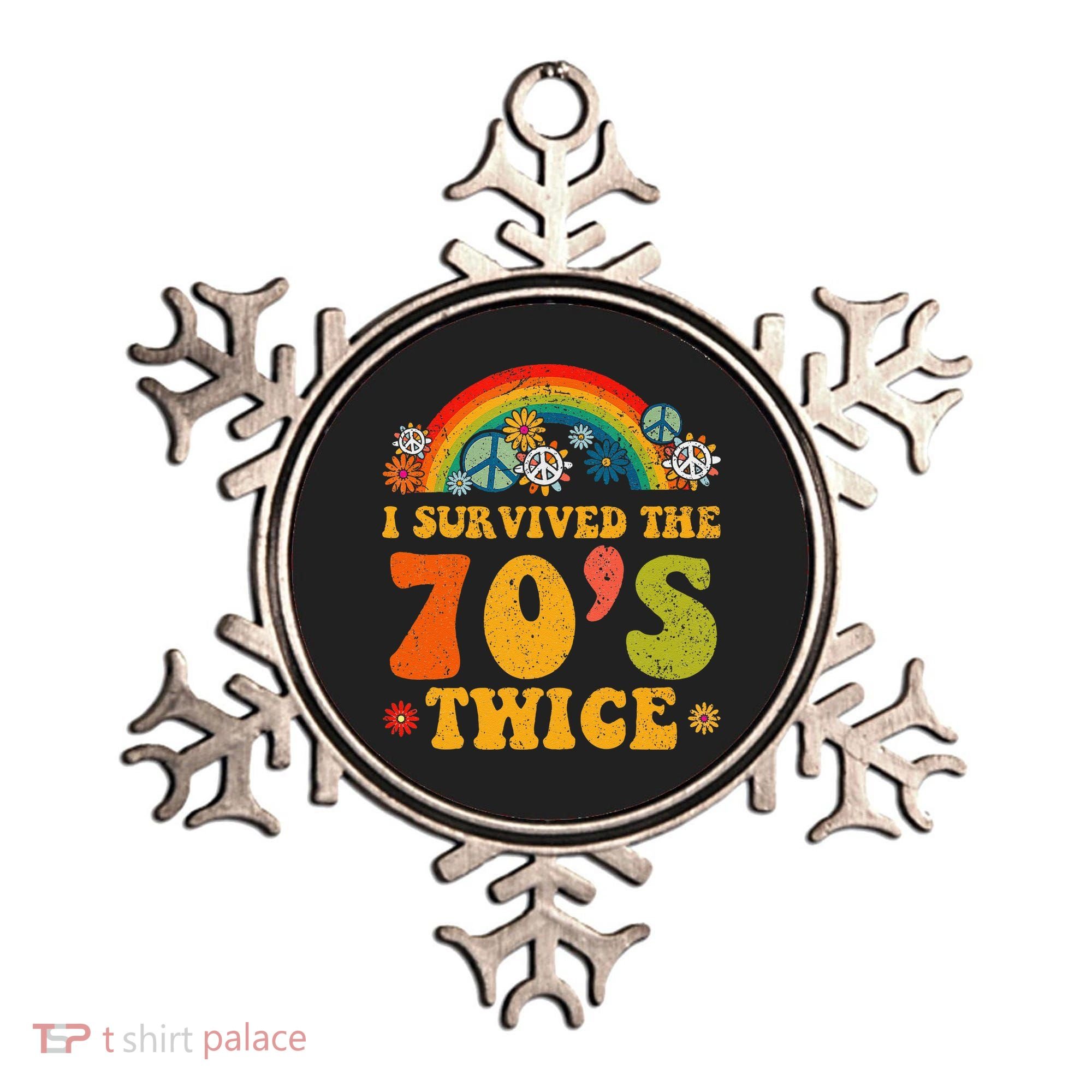 I Survived the 70s Twice Funny 90th Birthday Retro Ornament