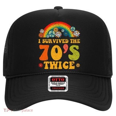 I Survived the 70s Twice Funny 90th Birthday Retro Hat