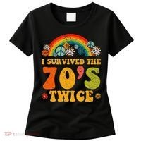 I Survived the 70s Twice Funny 90th Birthday Retro Women's T-Shirt thumb 0