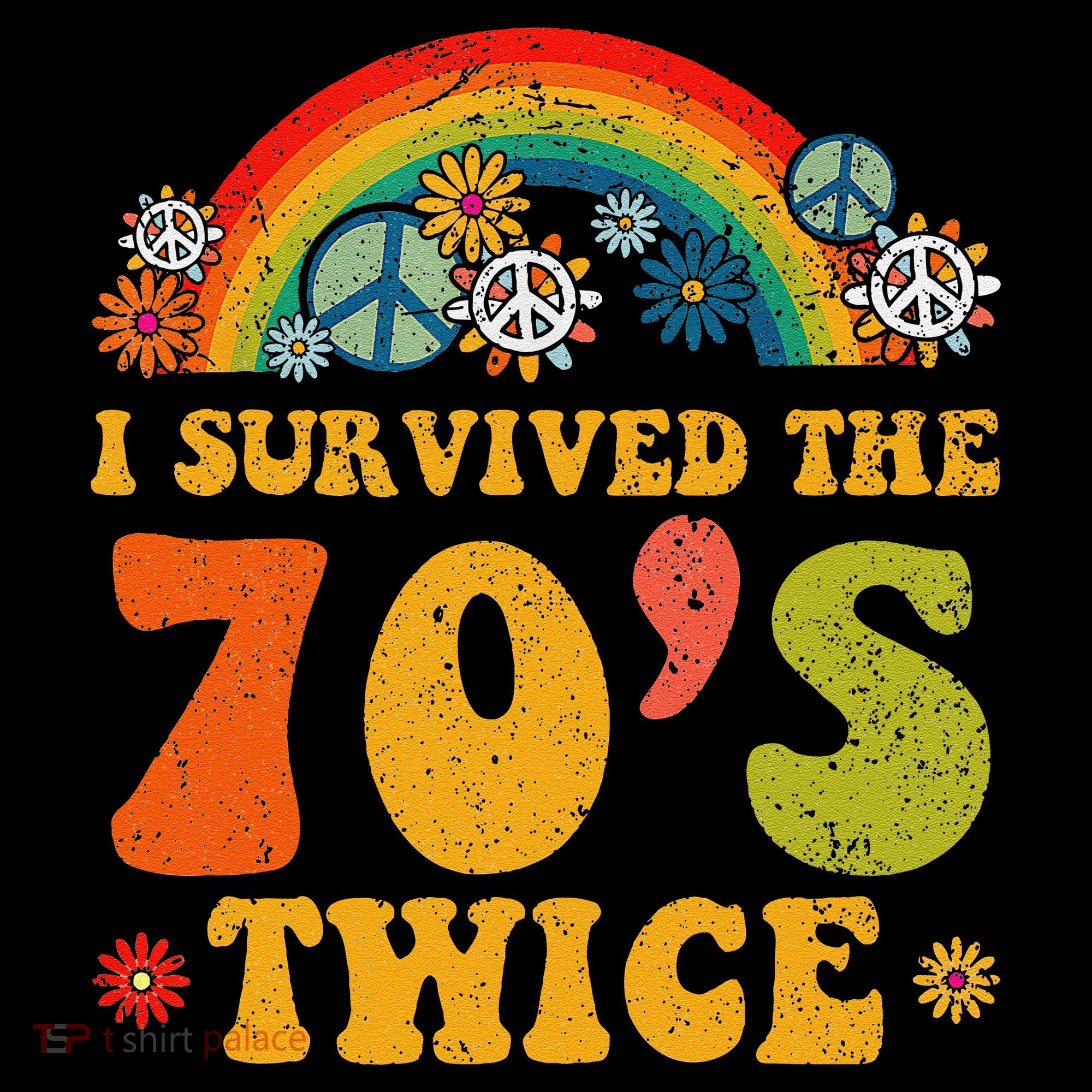 I Survived the 70s Twice Funny 90th Birthday Retro Women's T-Shirt