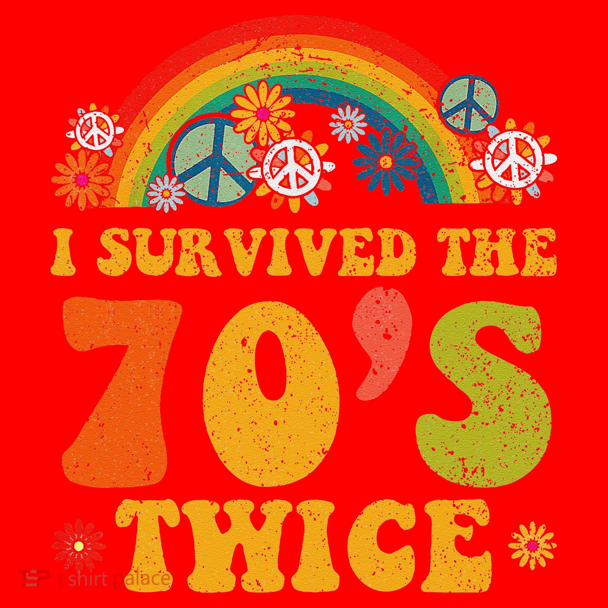 I Survived the 70s Twice Funny 90th Birthday Retro Santa Hat