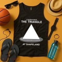 I Survived The Triangle At Shapeland Tank Top thumb 4