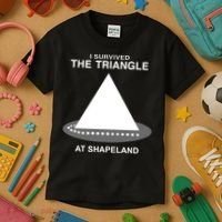 I Survived The Triangle At Shapeland Kids T-Shirt thumb 3
